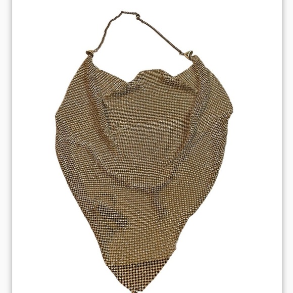 Rhinestone Tank Tops Gold Sparkly Crystals Crop Top Halter Backless Summer Beach - Picture 3 of 7